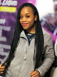 Box braids small long tails